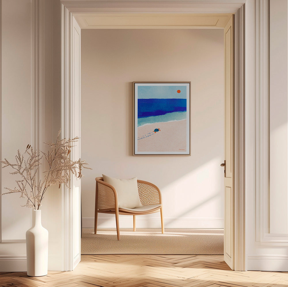 Schildkröten-Illustration am Meer – Canvas1
