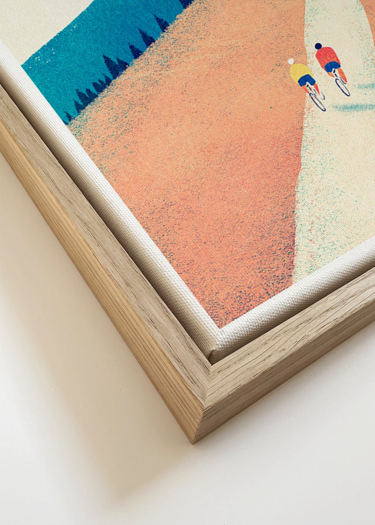 Küchenkunst mit zwei Radfahrern auf sonnigem Weg – Canvas detail