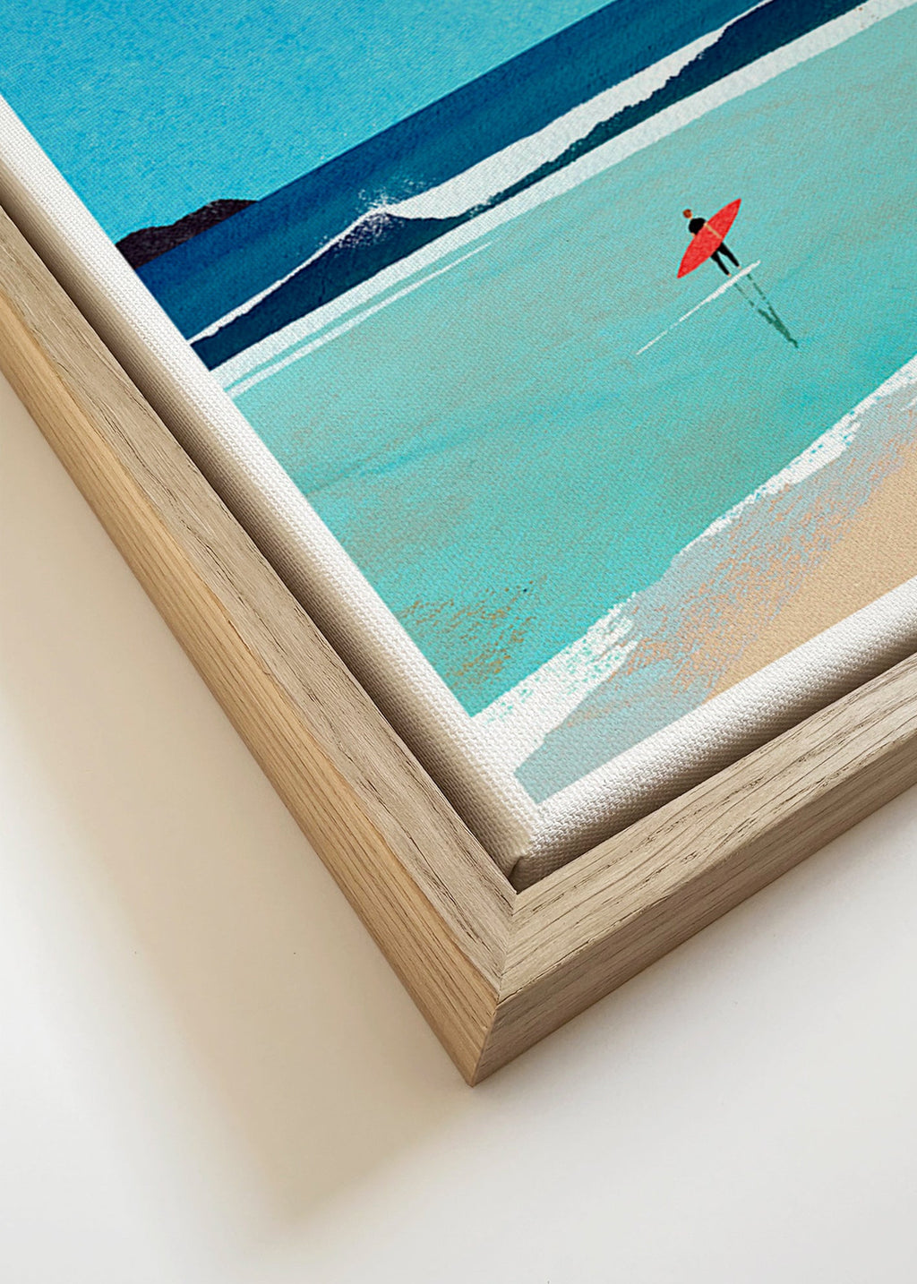 Sportkunst: Surfer am Ufer – Canvas detail