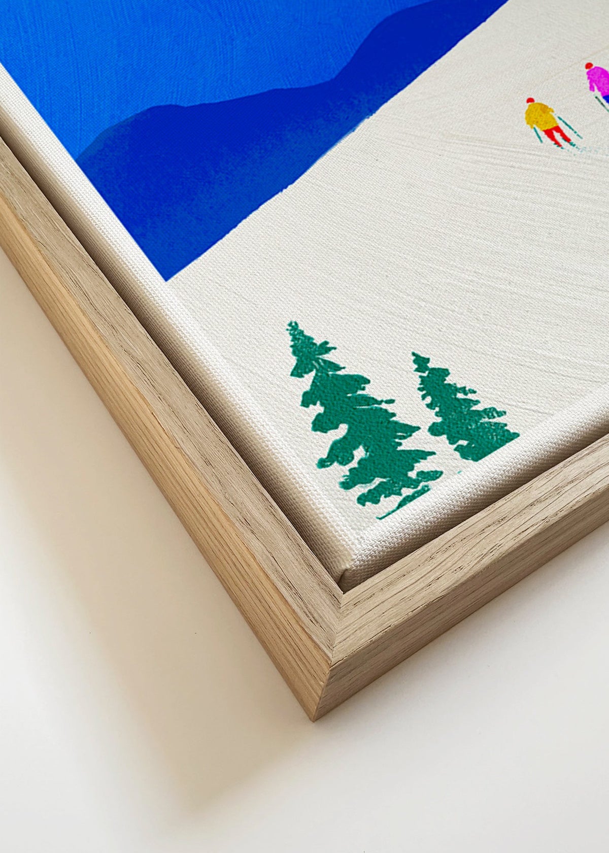 Sportkunst: Skifahrer auf verschneiter Piste – Canvas detail