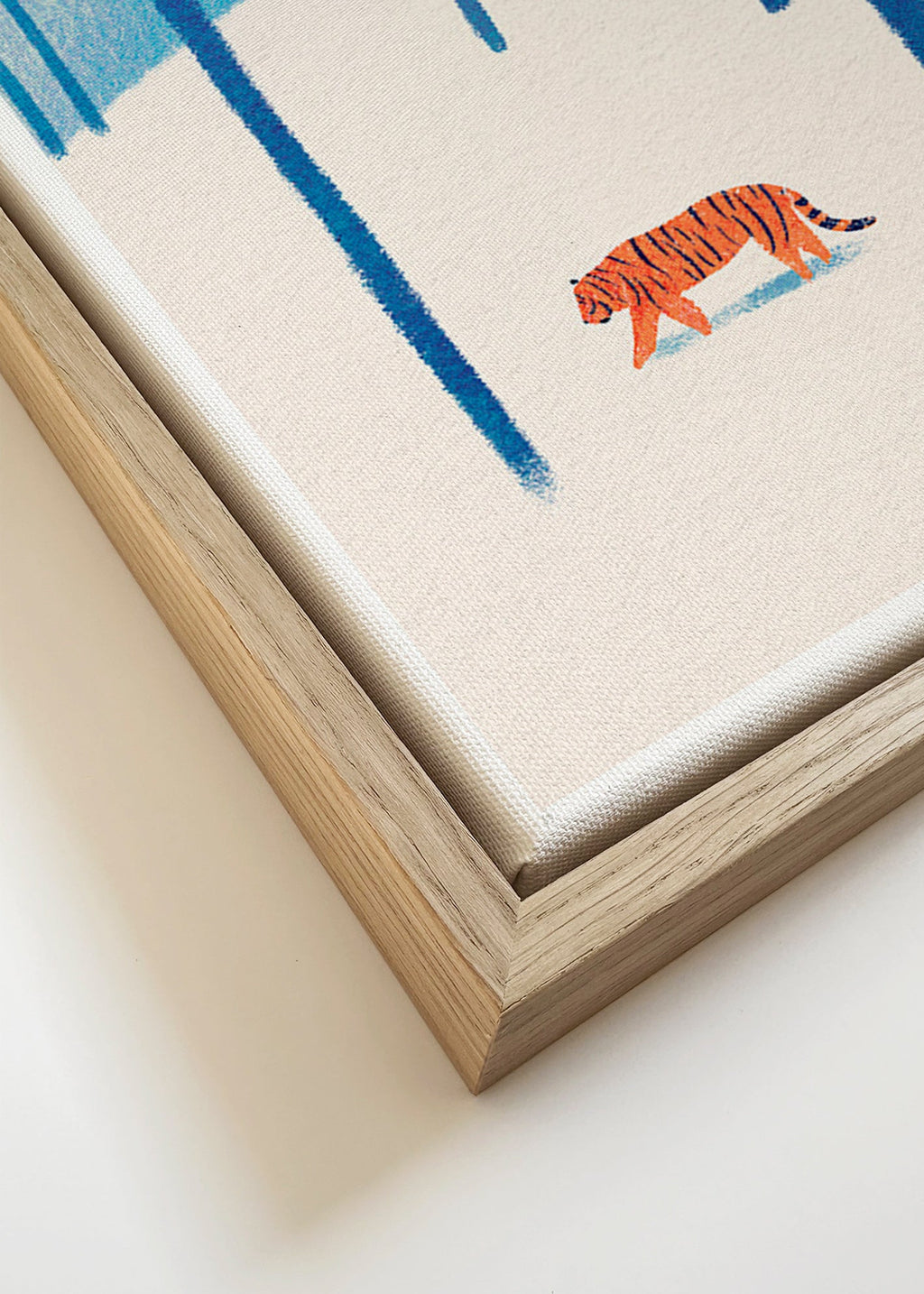 Kunstwerk Tiger im Schnee – Canvas detail