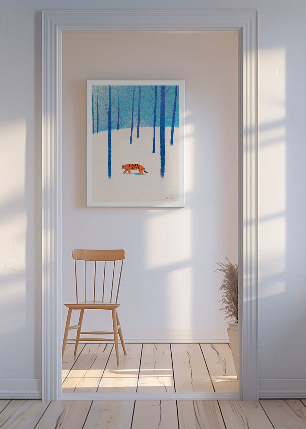 Kunstwerk Tiger im Schnee – Canvas