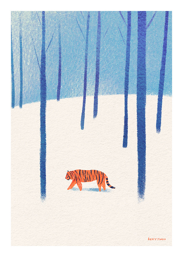 Kunstwerk Tiger im Schnee