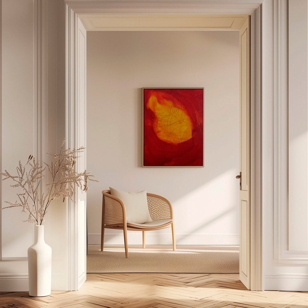 Abstraktes Bild in Rot und Gelb – Canvas1