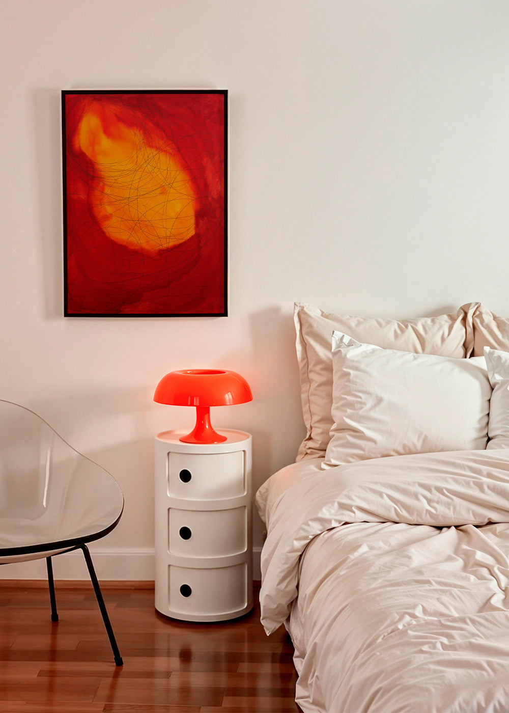 Abstraktes Bild in Rot und Gelb – Product1