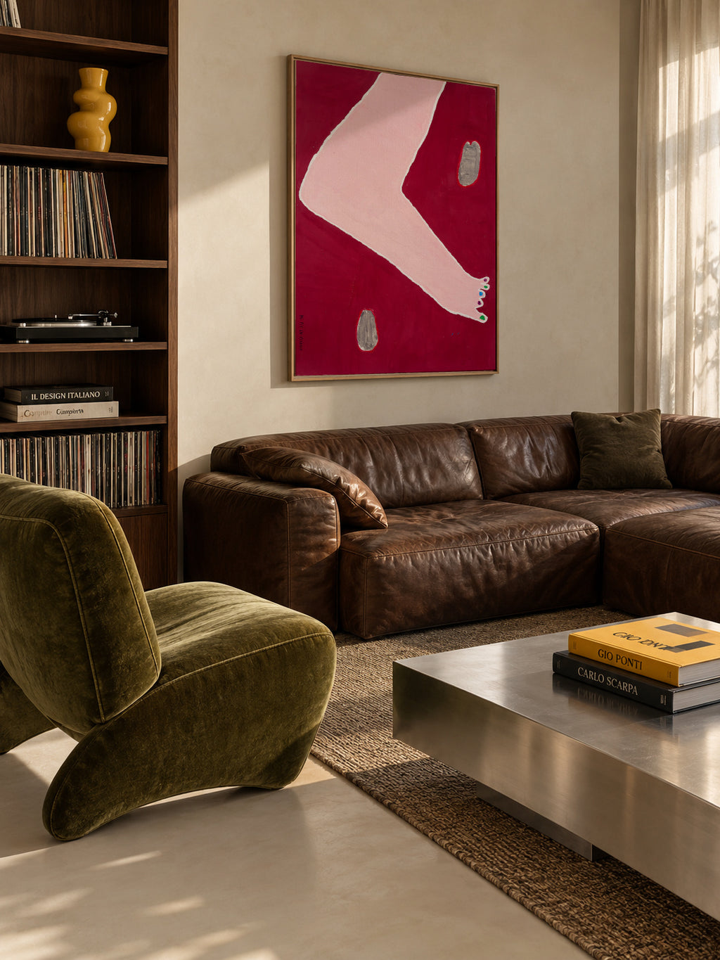 Mi pie en verano - Alicia Merino - Framed canvas in an interior