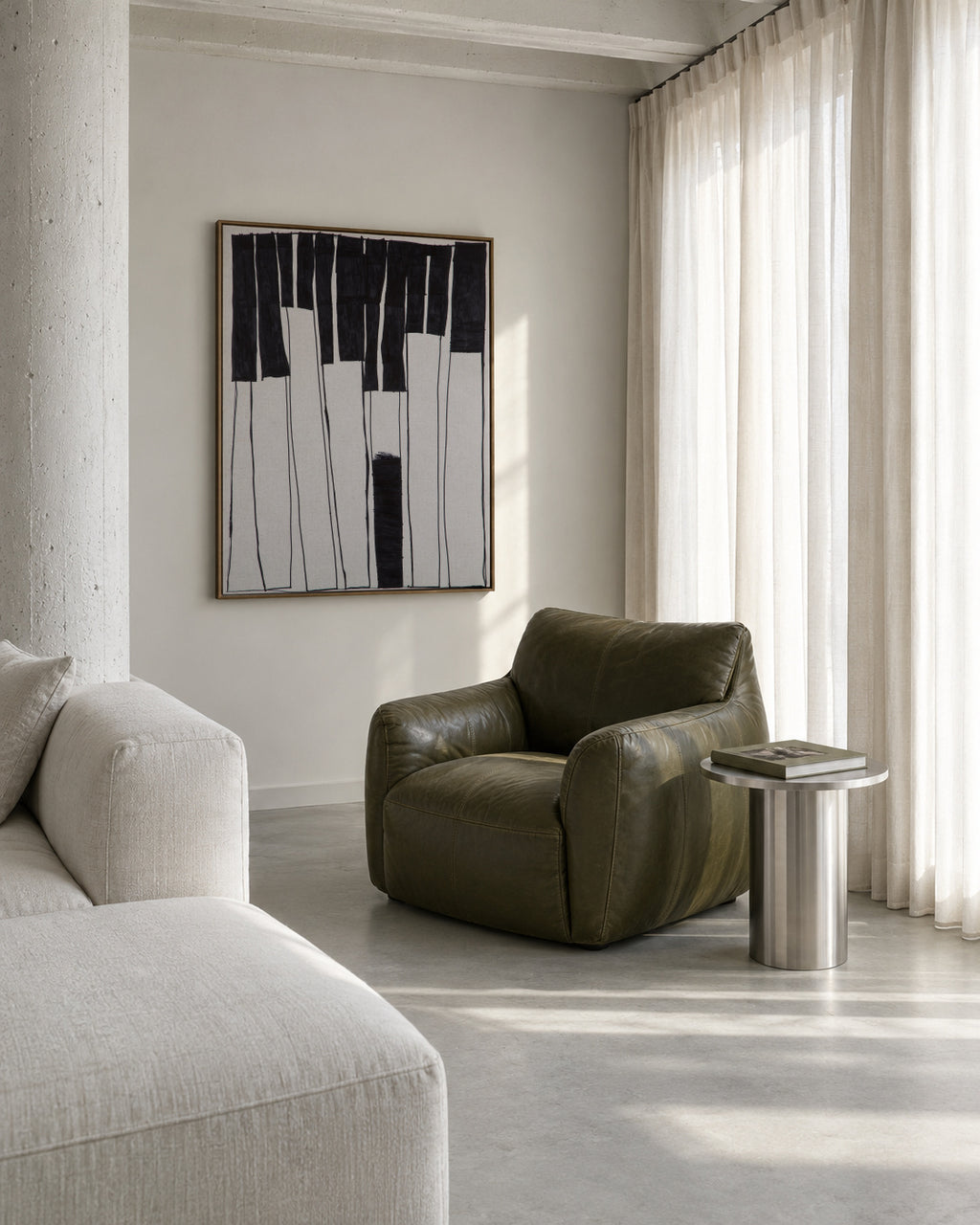 Notes llargues del piano - Pol Martínez - Framed canvas in an interior