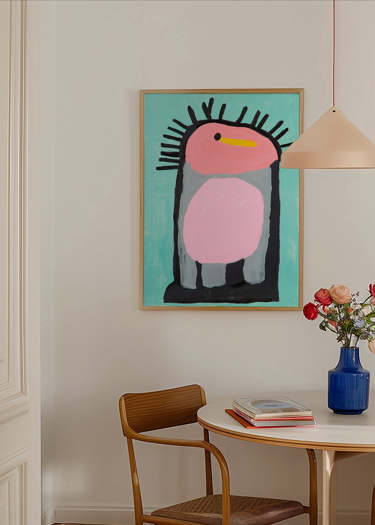 Kinderbild fröhlicher rosa Pinguin – Product1