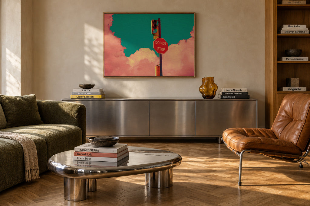 DO NOT STOP - Framed canvas in an interior