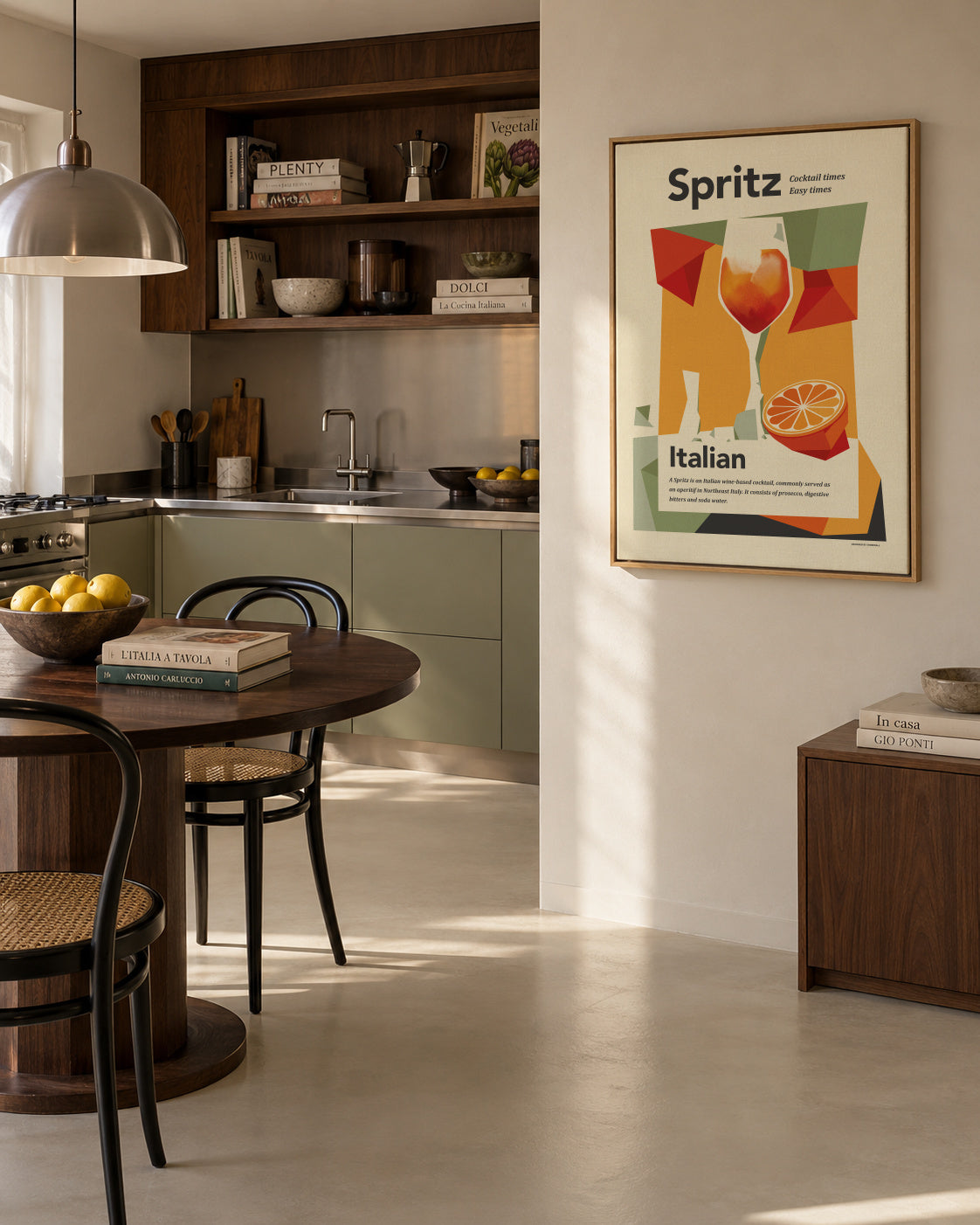 Aperol spritz print - Framed canvas in an interior
