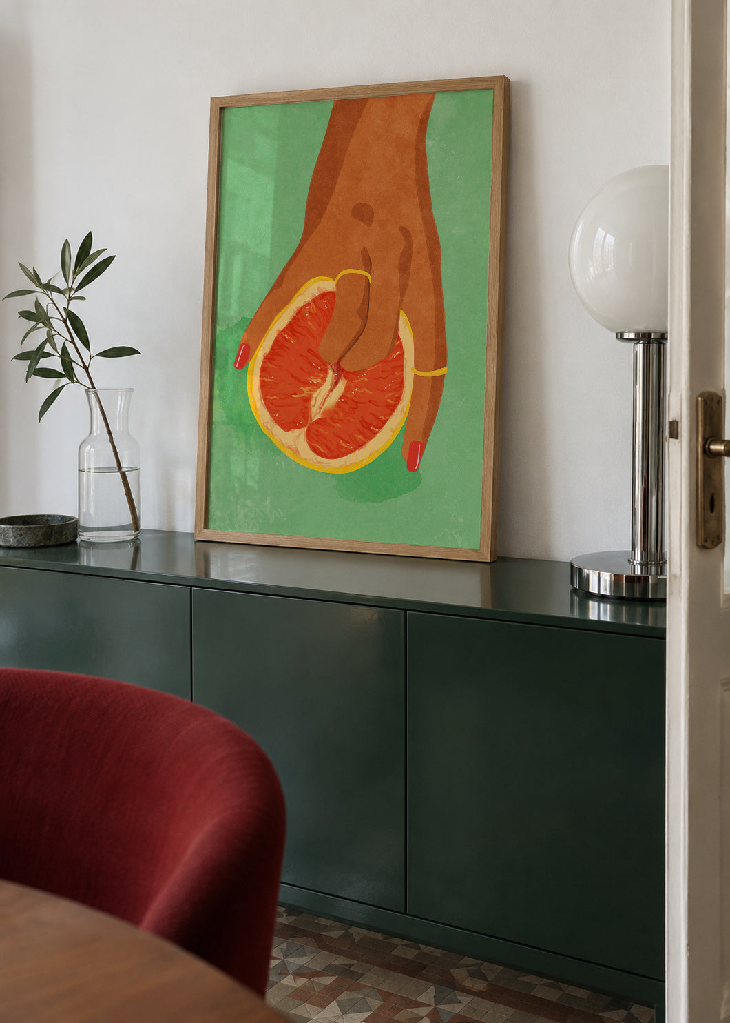 Fruitlover - Framed poster in an interior