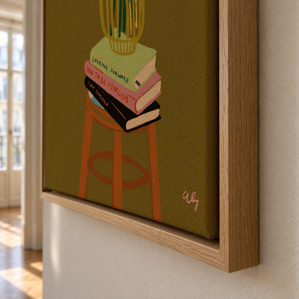 Floral Vase - Framed canvas detail