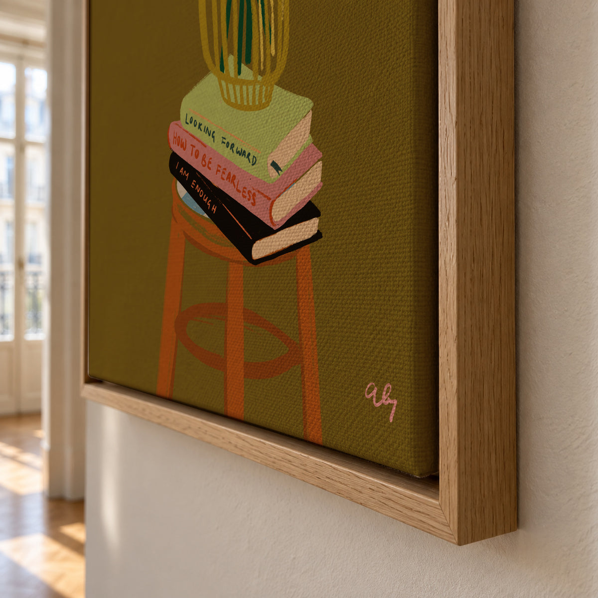 Floral Vase - Framed canvas detail
