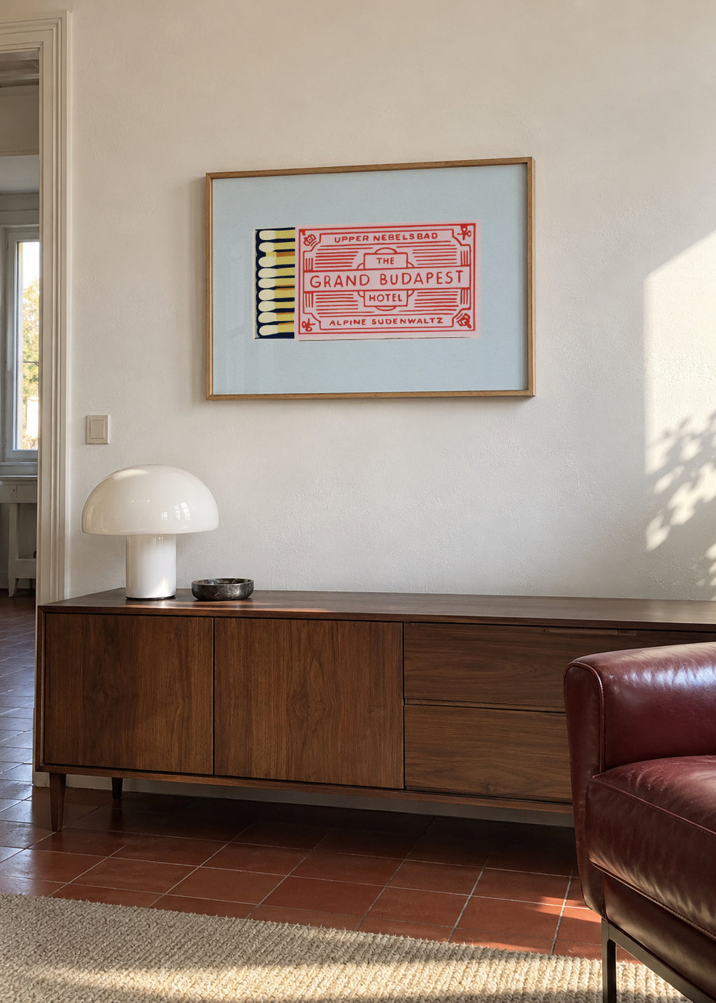 The Grand Budapest Hotel Poster - Framed poster in an interior