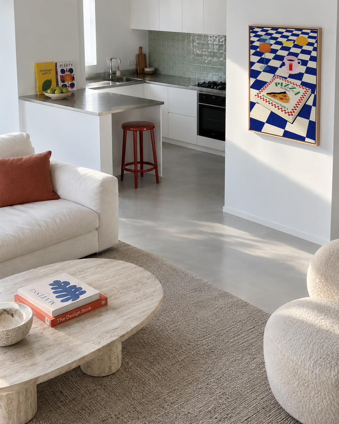 The Italian Menu - Framed canvas in an interior