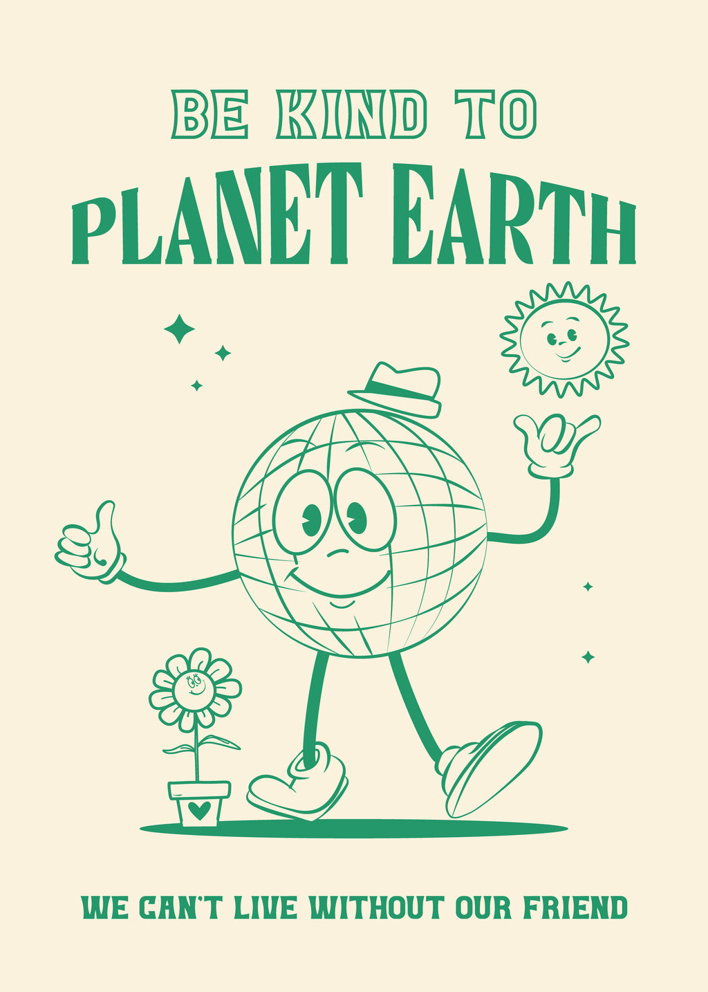 Be Kind Planet Earth - Unframed art print