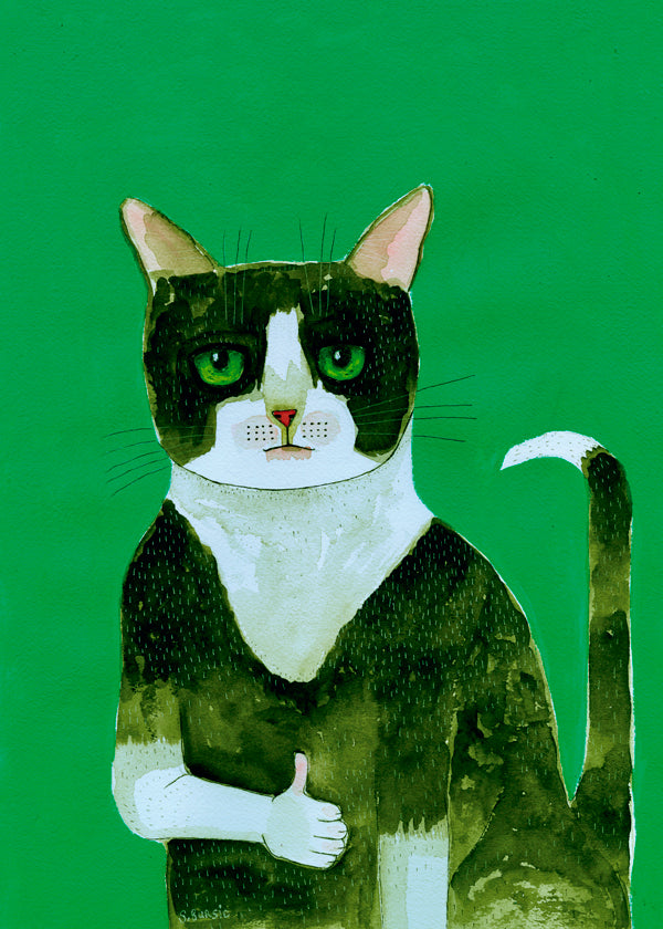 Tuxedo Cat Thumbs Up - Sharyn Bursic 