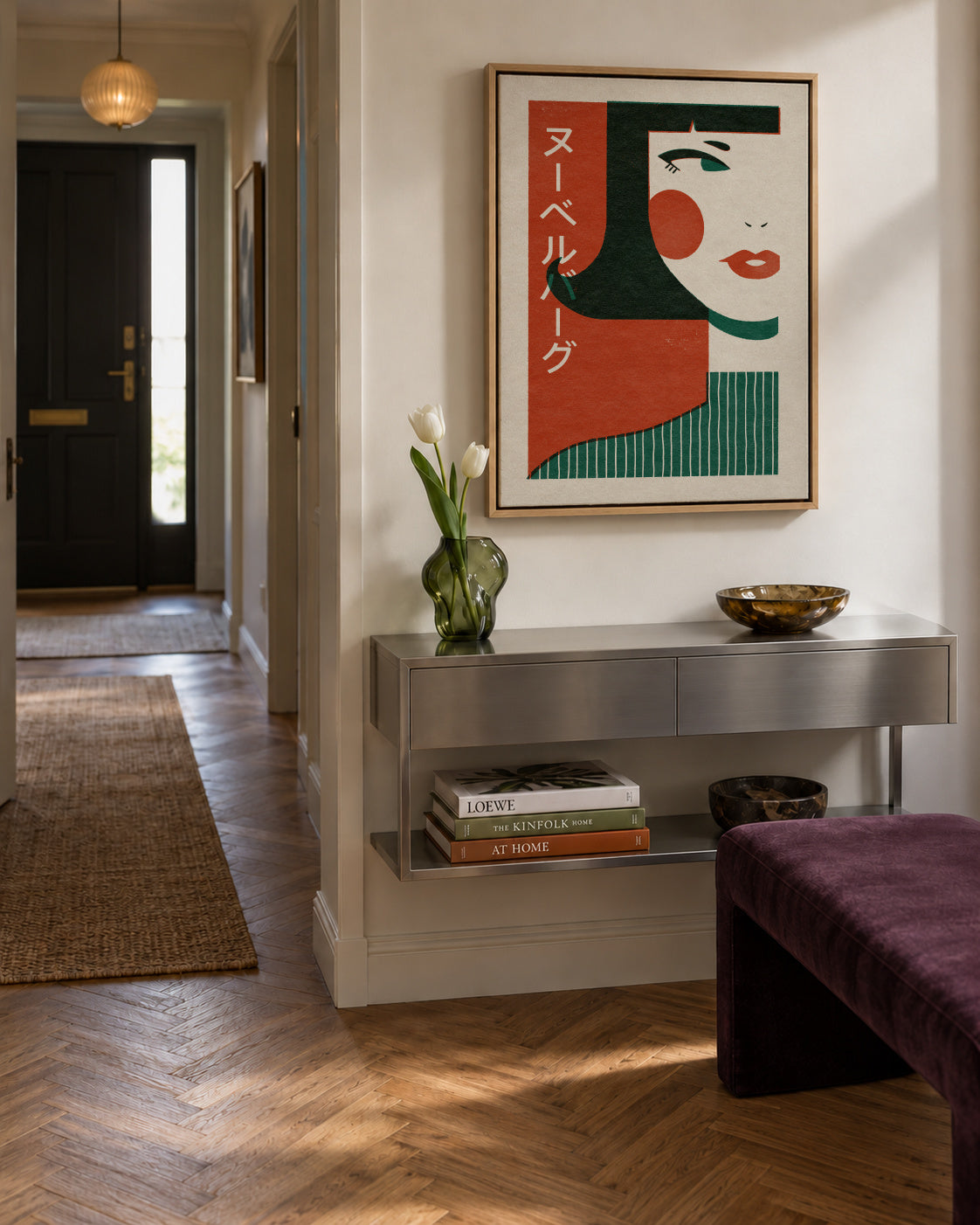 Japanese New Wave - Framed canvas in an interior