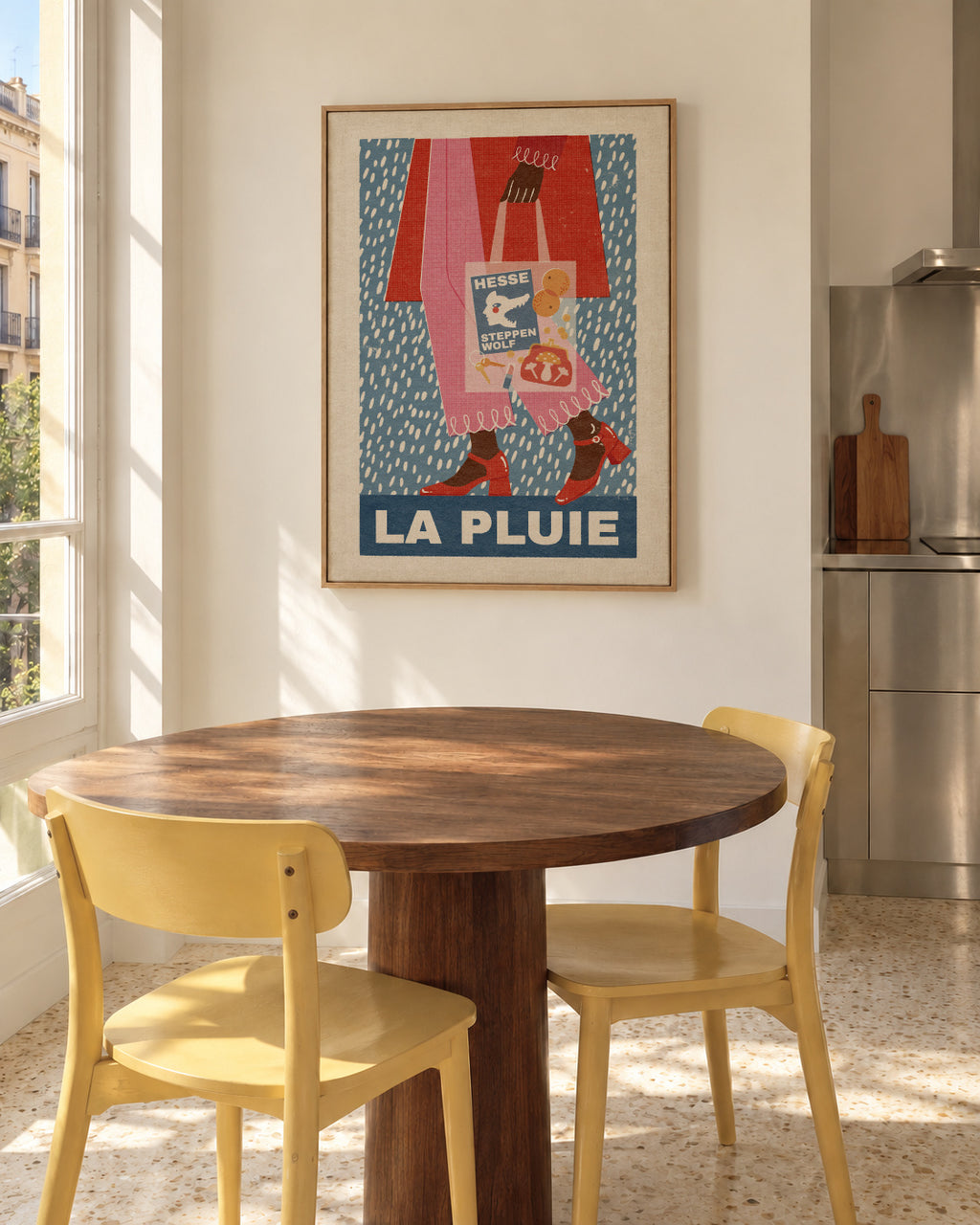 La Pluie French Style - Framed canvas in an interior