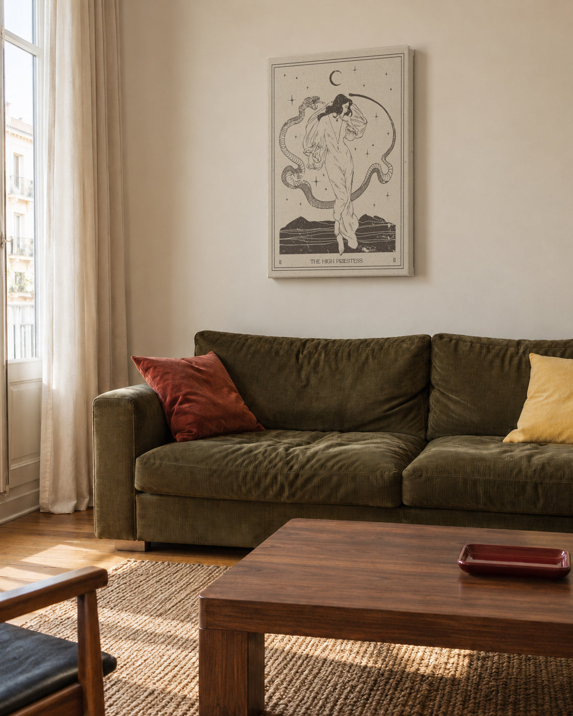 The High Priestess - Unframed canvas in an interior