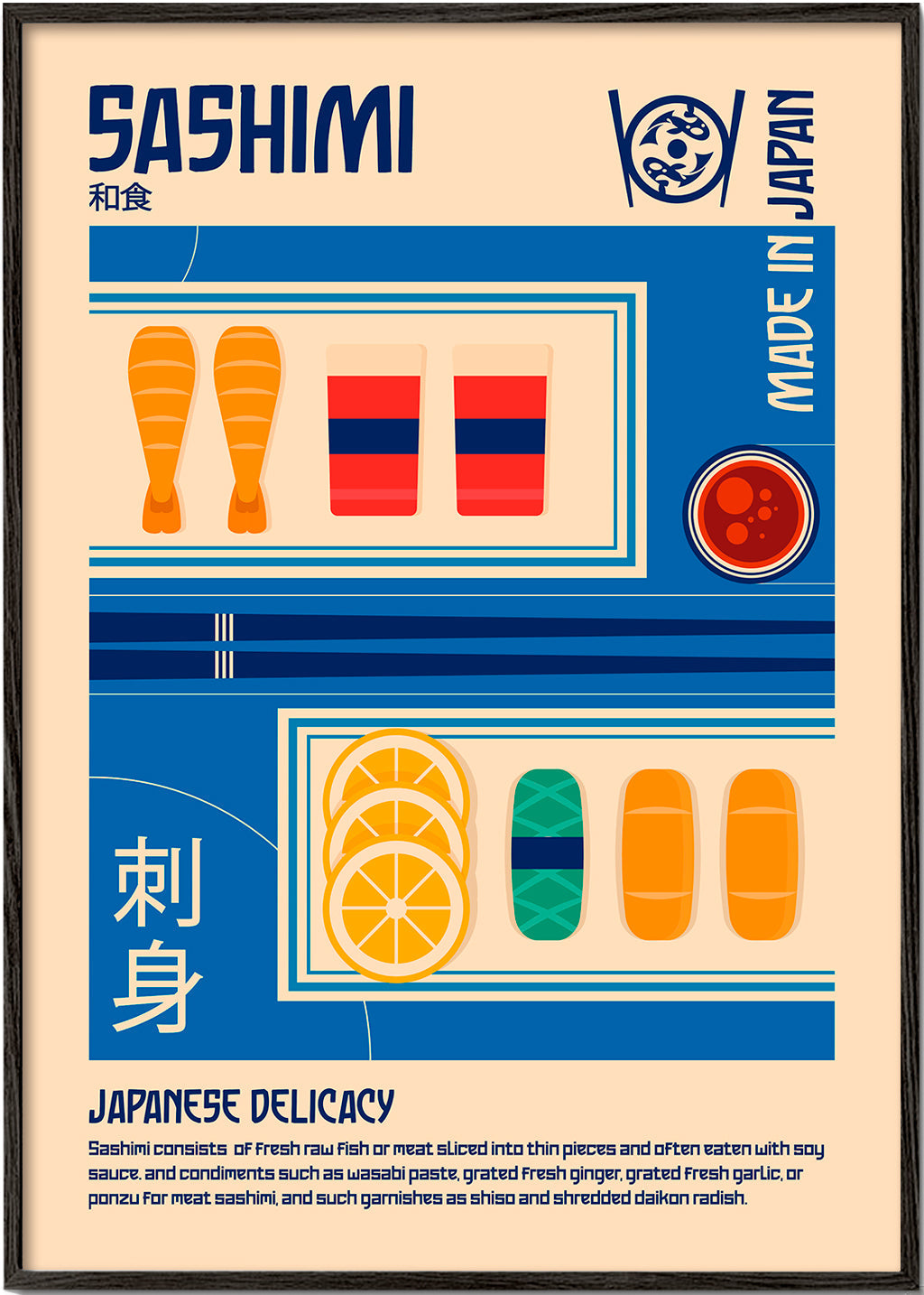 Sashimi Japanese Food Print - Retrodrome  