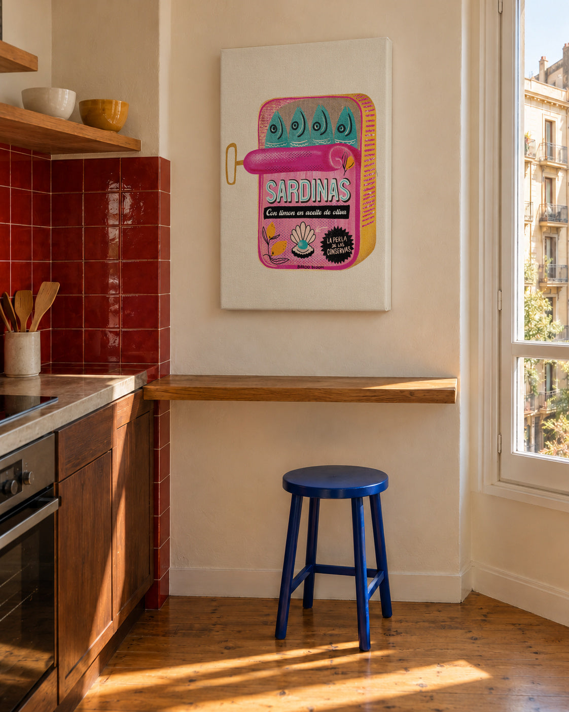Sardines Tin Can - Unframed canvas in an interior