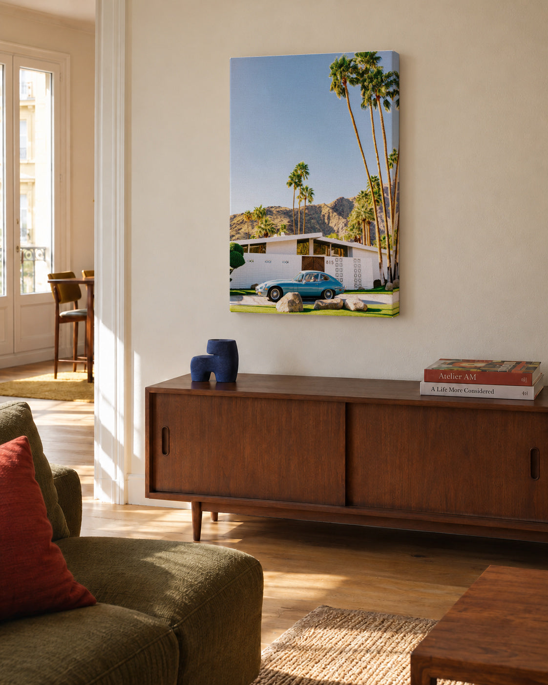Palm Springs Ride VII - Unframed canvas in an interior