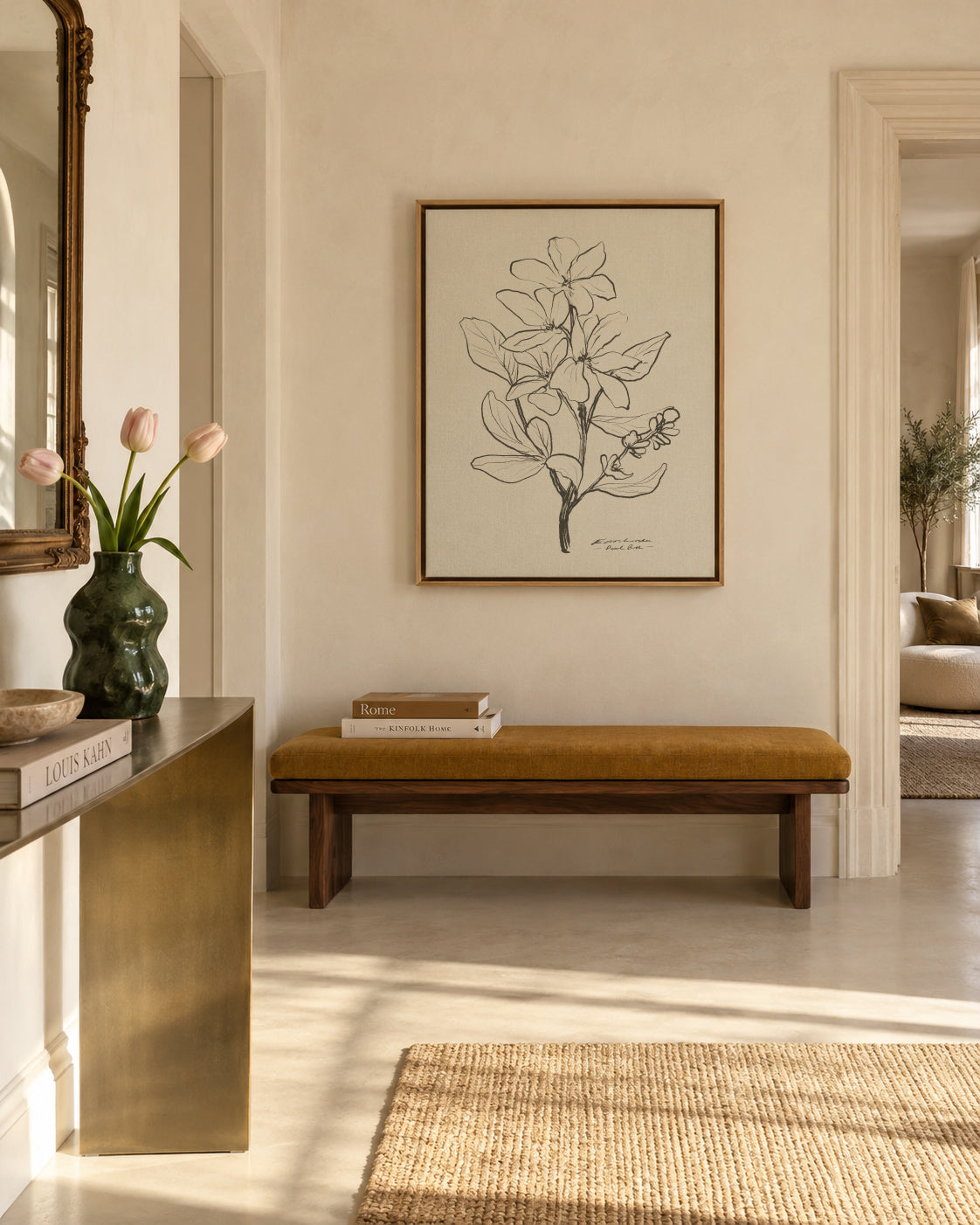 Floral 1 - Framed canvas in an interior