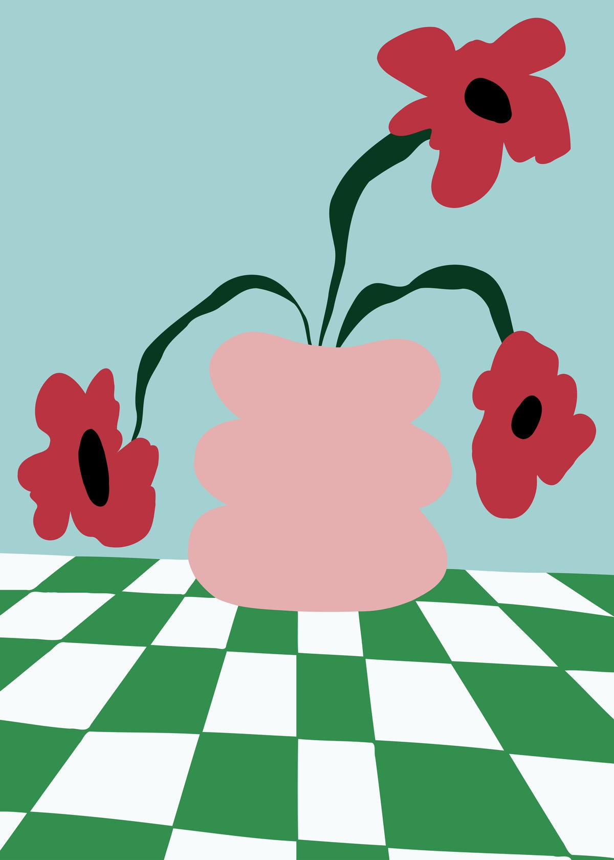 Bold Clay Florals - Unframed art print