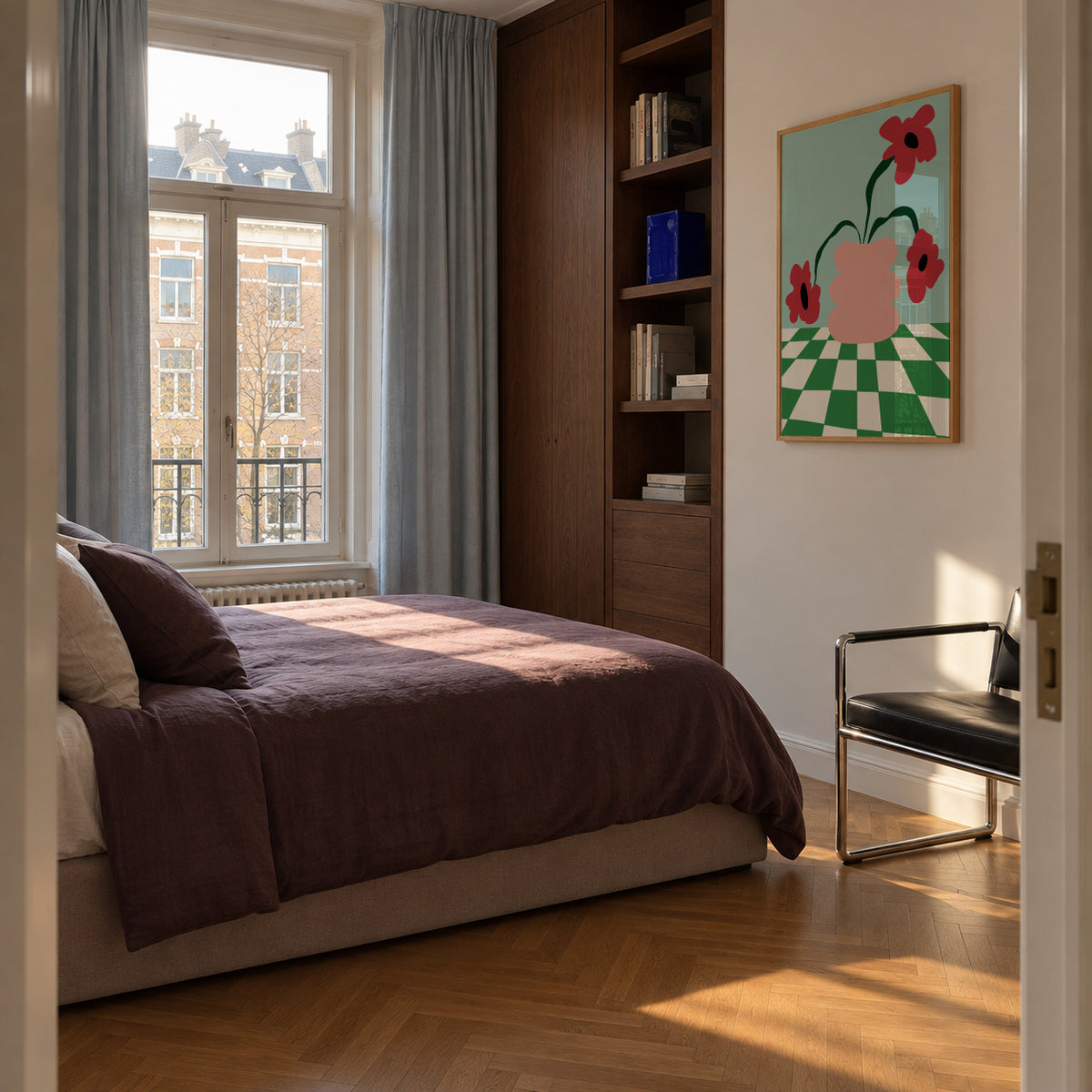 Bold Clay Florals - Framed poster in an interior