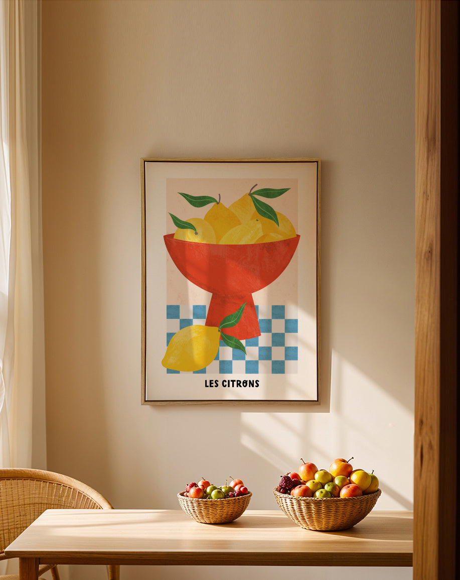 Les Citrons - Framed canvas in an interior