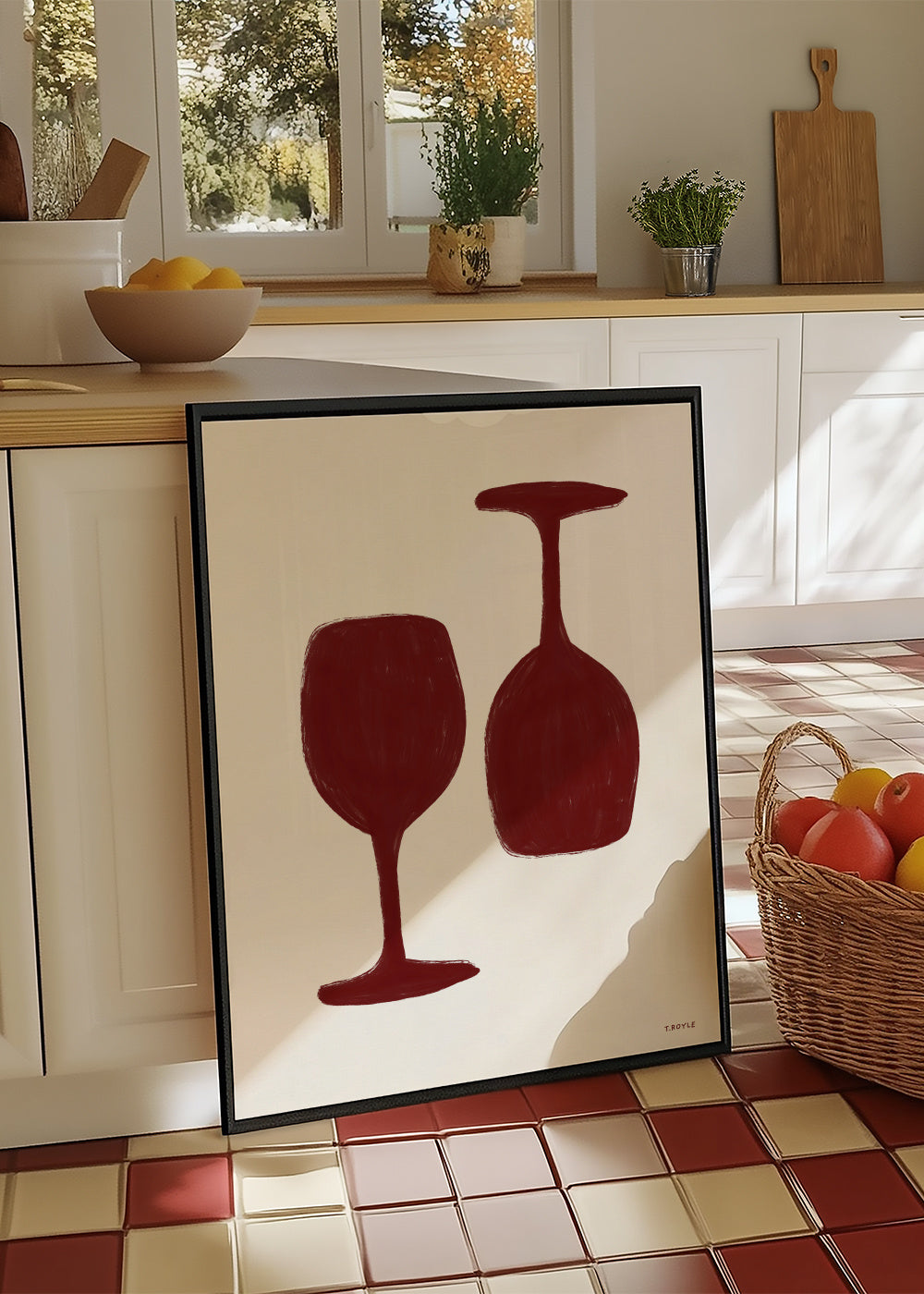 Wine time - Framed poster in an interior