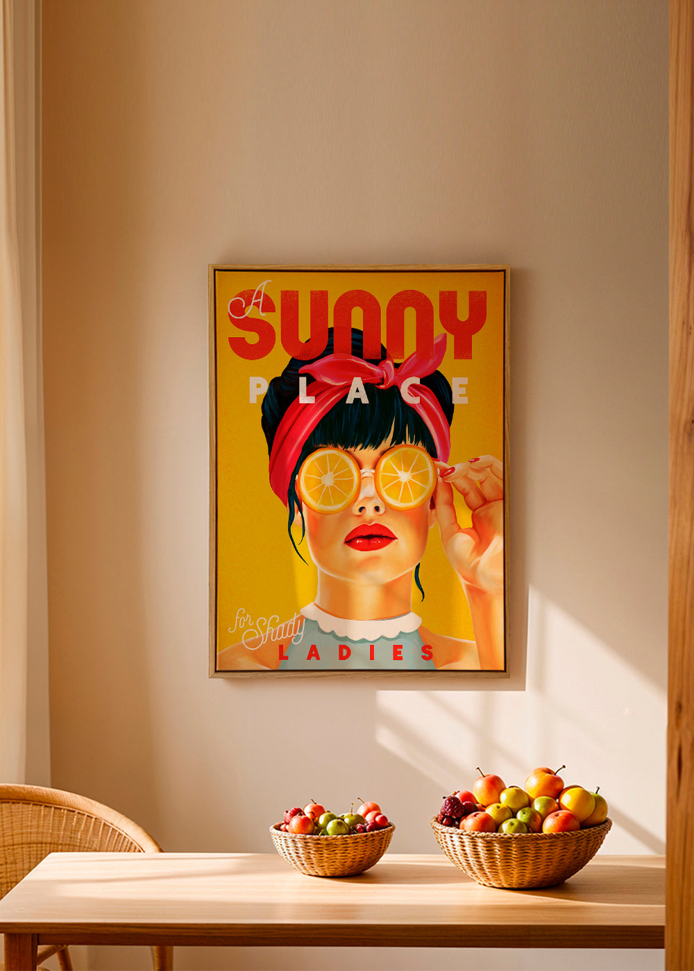 A Sunny Place For Shady Ladies Orange Pinup Art - The Whiskey Ginger