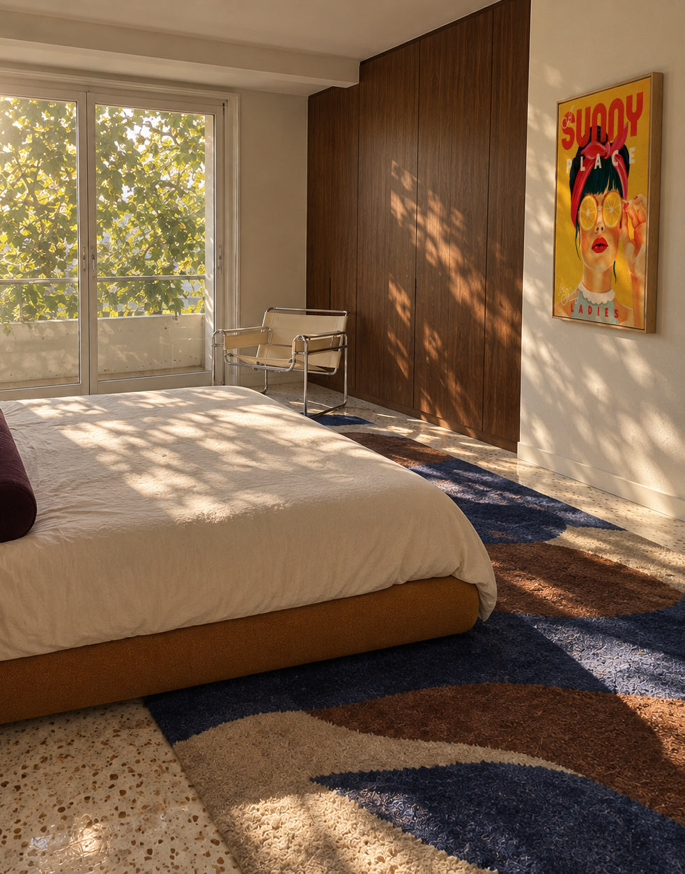 A Sunny Place For Shady Ladies Orange Pinup Art - Framed canvas in an interior