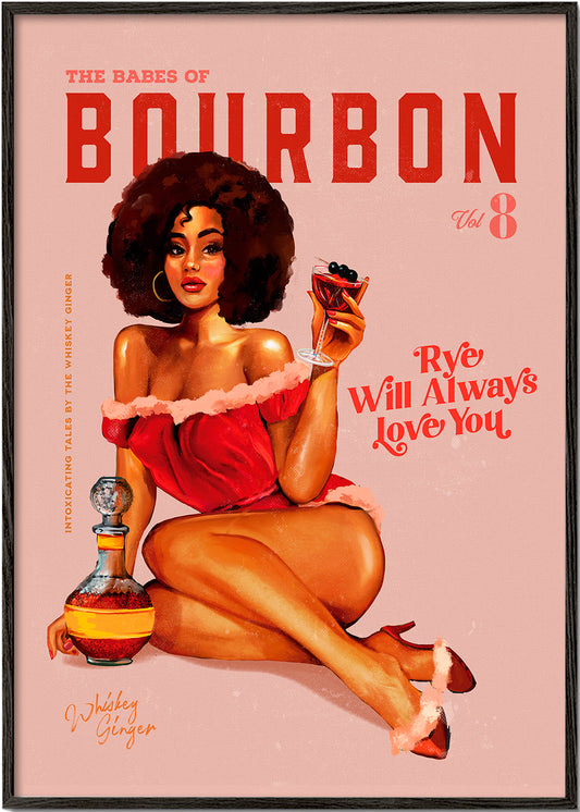 Babes of Bourbon Vol 8 Vintage Pinup Girl With Afro - The Whiskey Ginger