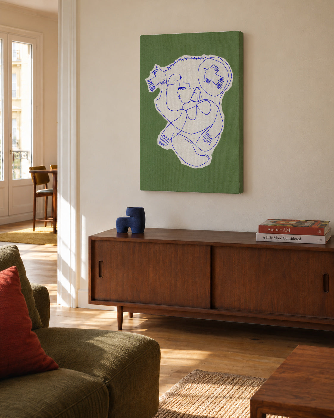 Hunter - Unframed canvas in an interior