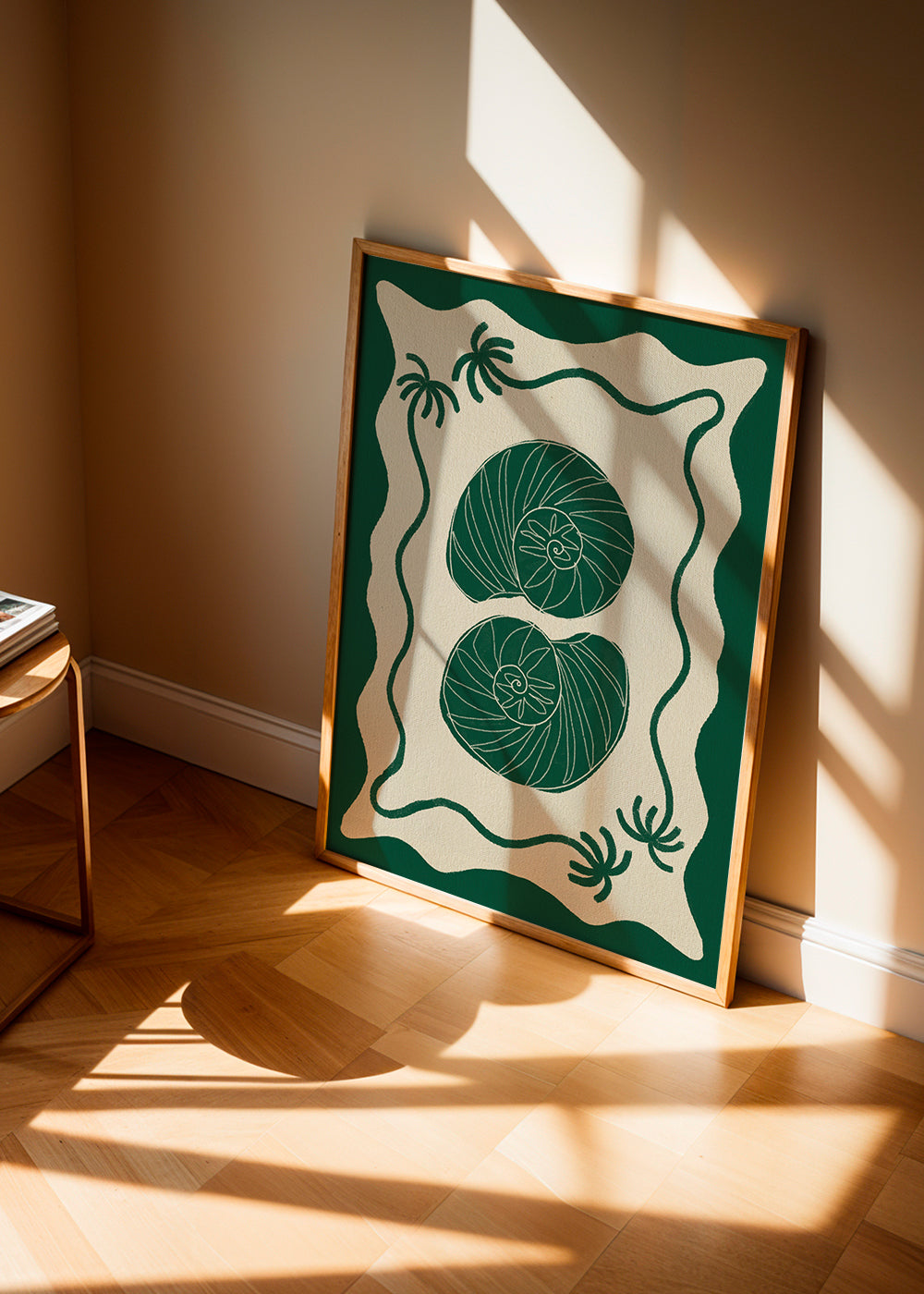 Illustration Green Seashell Stories