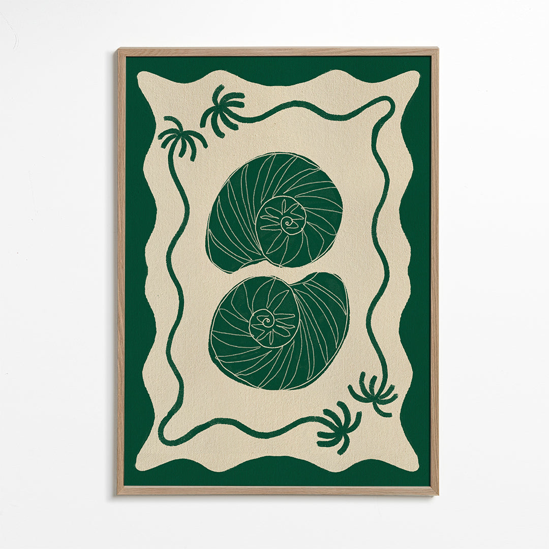 Illustration Green Seashell Stories