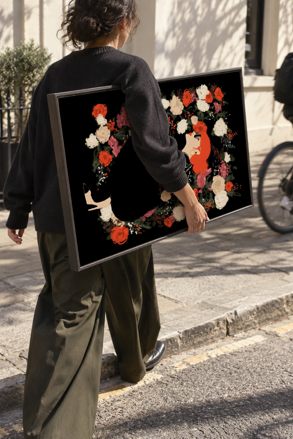 Floral Frame - Framed canvas in an interior
