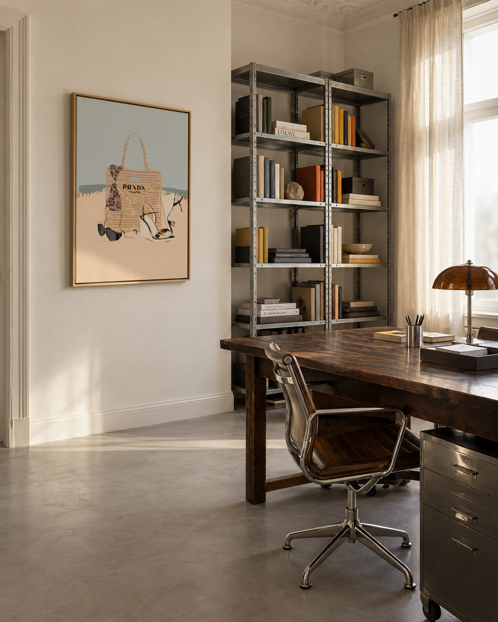 The Beach - Framed canvas in an interior
