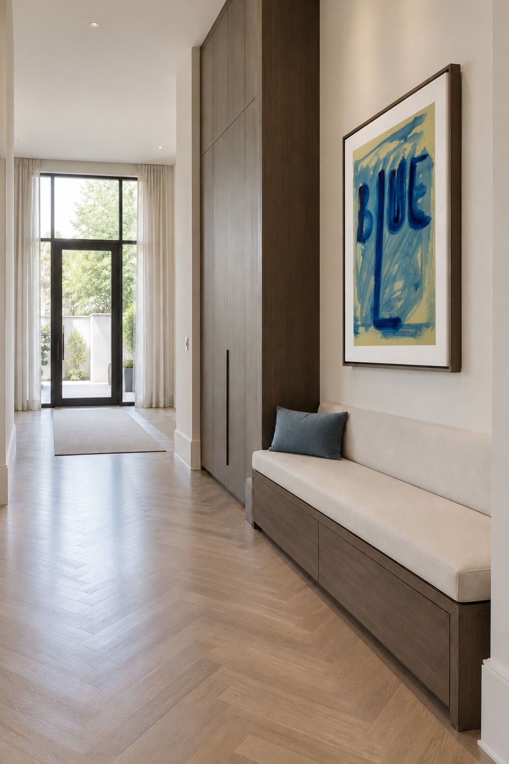 Blue - Framed canvas in an interior