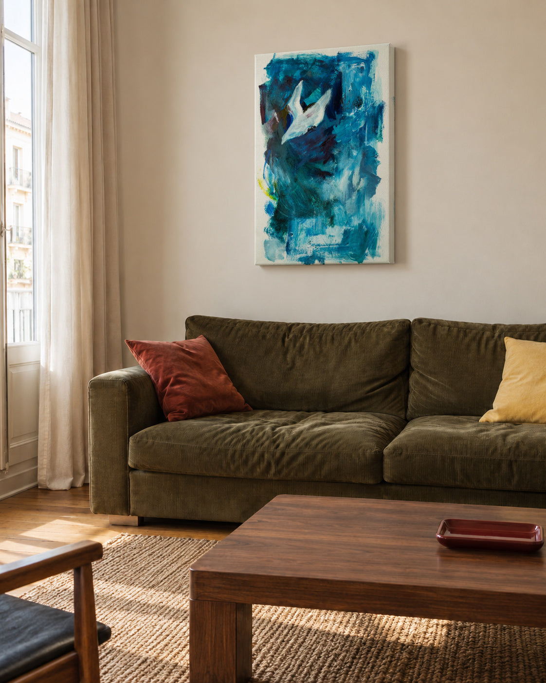 Fly - Unframed canvas in an interior