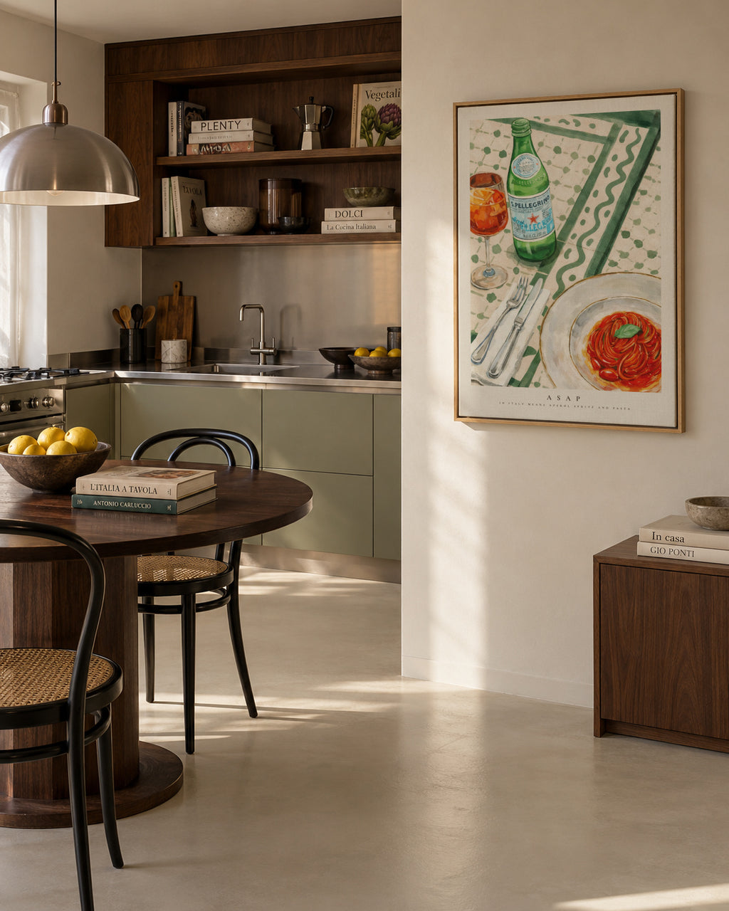 ASAP: Aperol Spritz And Pasta - Framed canvas in an interior
