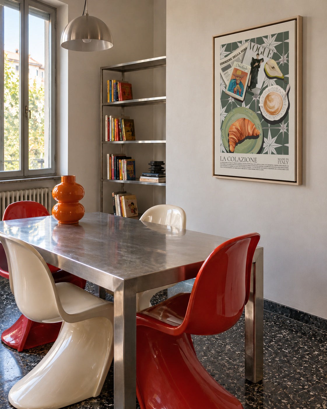 La Colazione (Italian breakfast) - Framed canvas in an interior