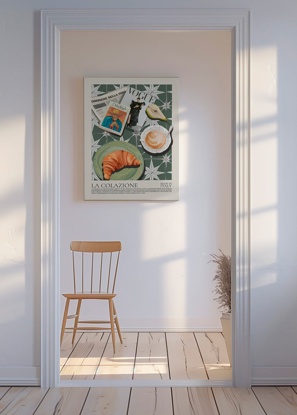 Küchenkunst mit Croissant und Magazin