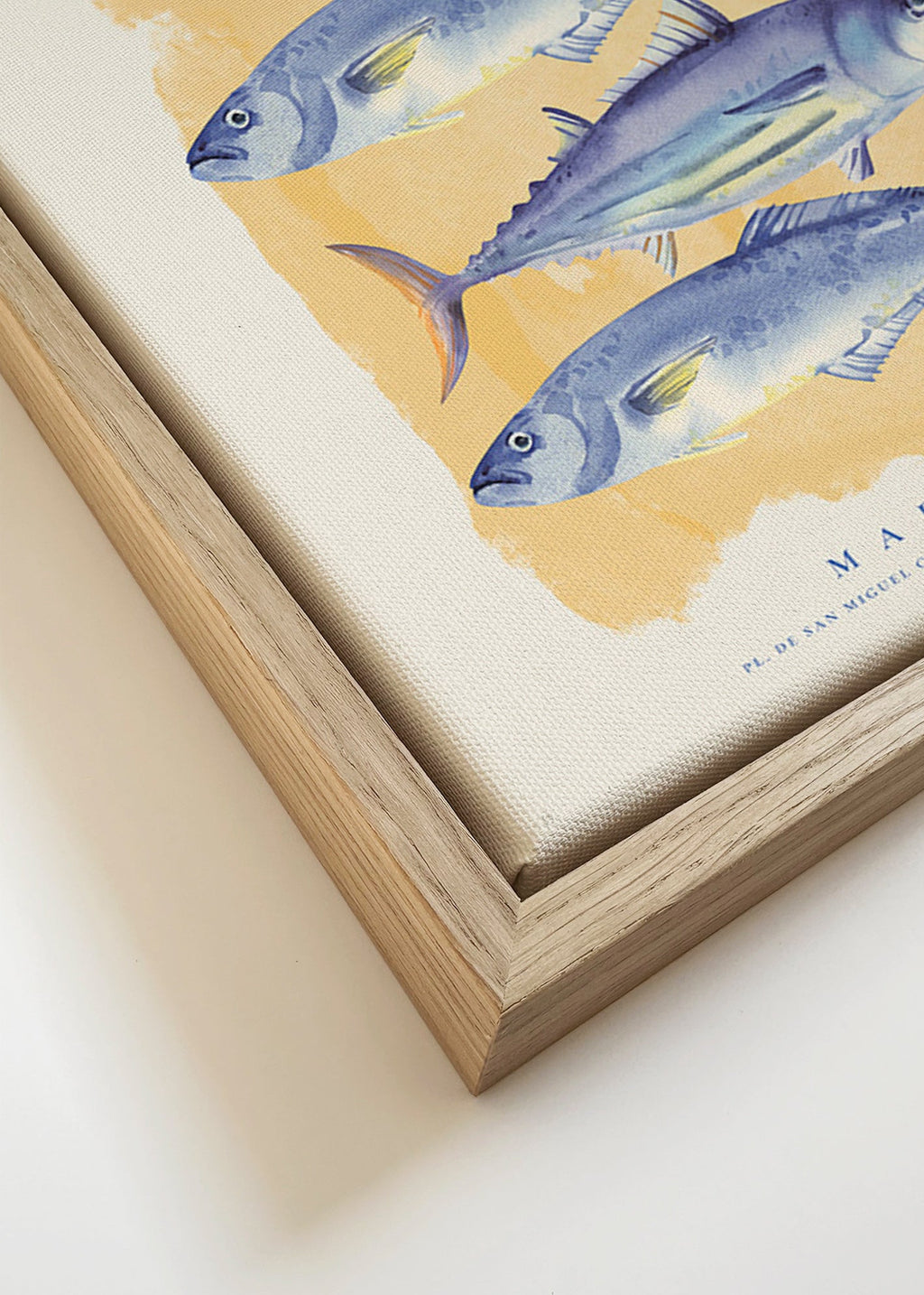 Küchenkunst Mercado de San Miguel mit blauen Fischen