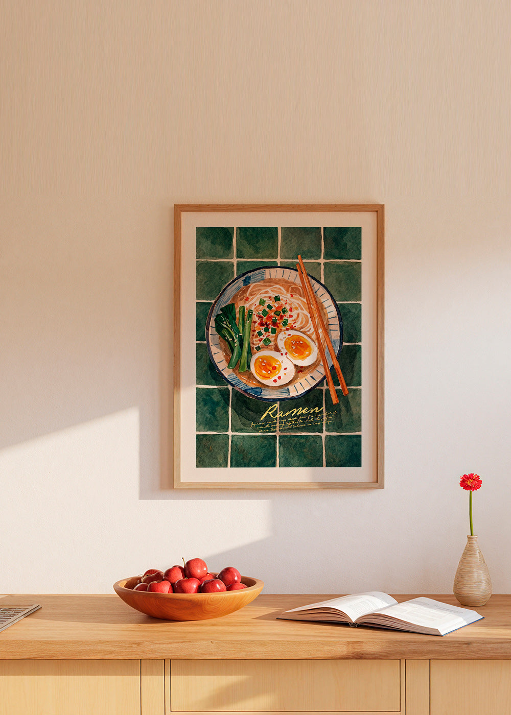 Küchenkunst Ramen Aquarellbild