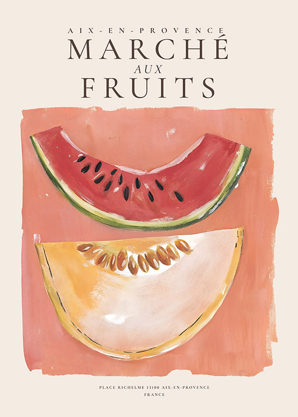 Küchenkunst Provence Früchte: Melone und Wassermelone