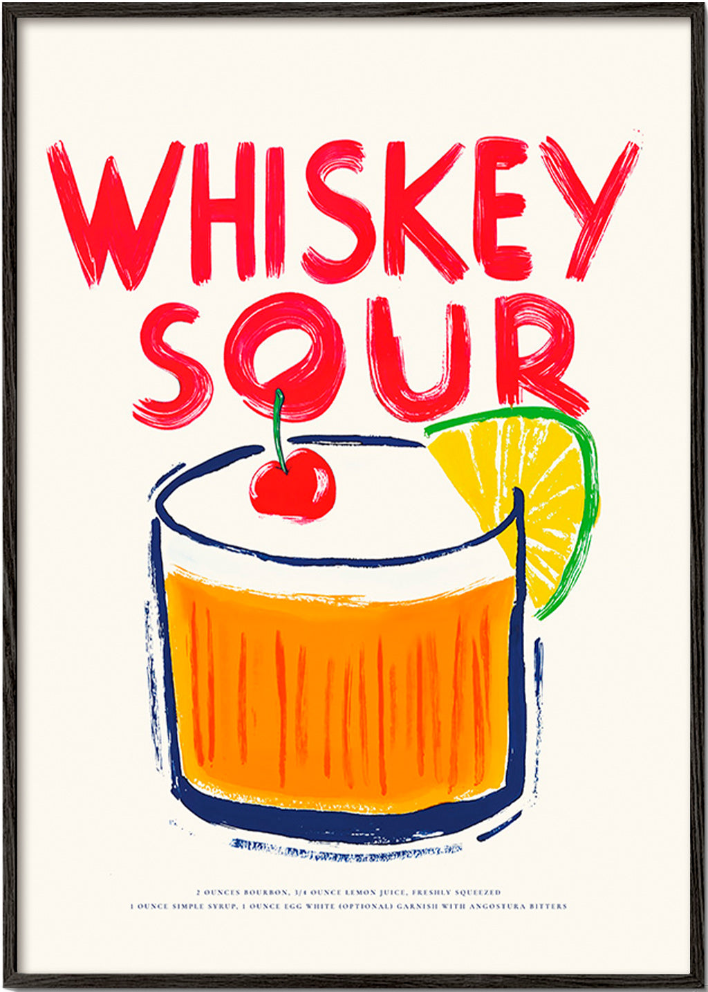 Küchenkunst Whiskey Sour Cocktail-Illustration