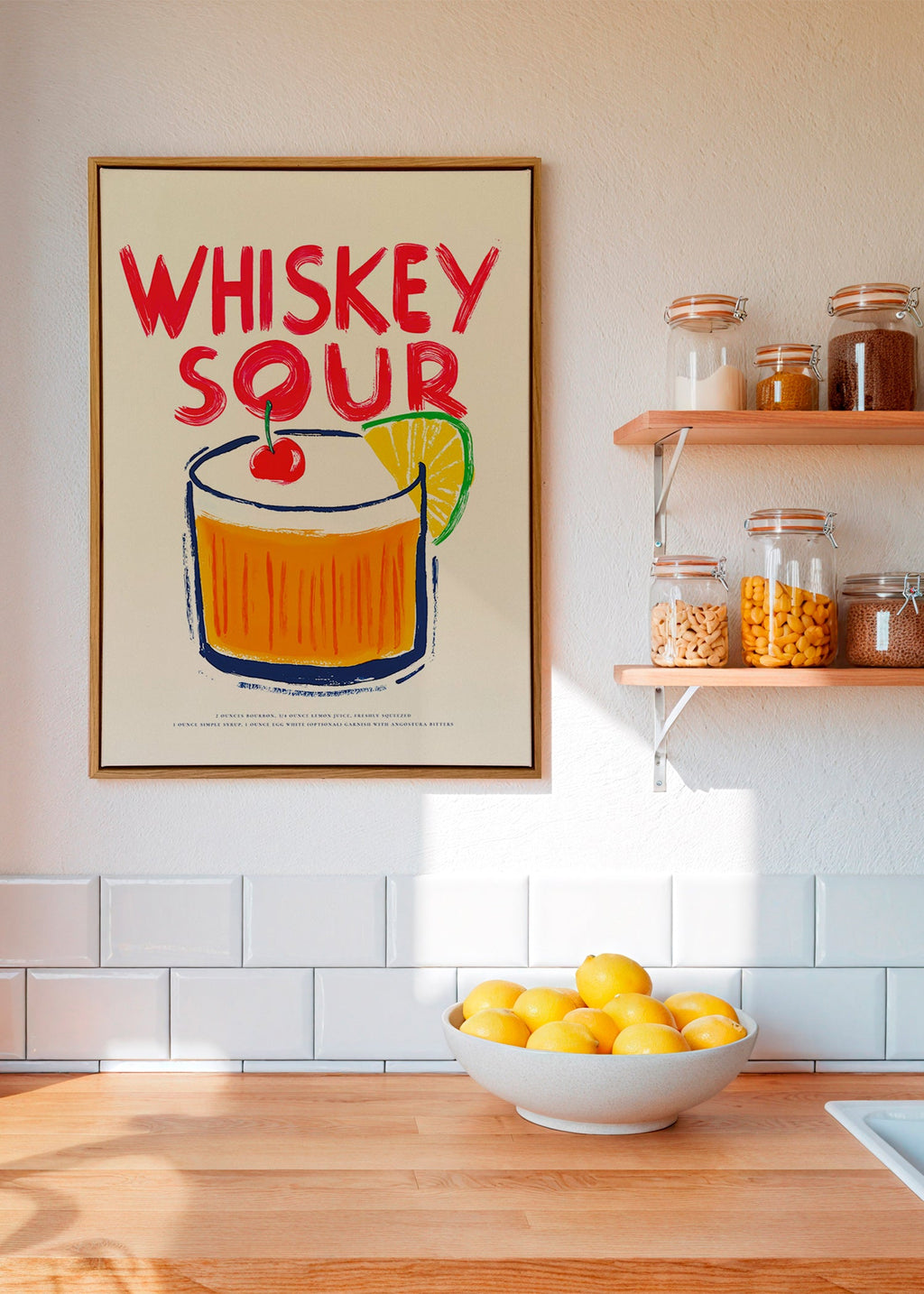 Küchenkunst Whiskey Sour Cocktail-Illustration